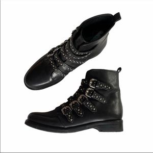 Maje Leather Buckle Boot